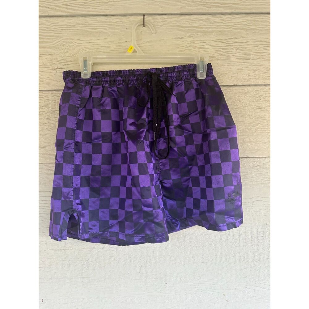 Vintage 1996 USA Olympic JCPenney Checkered Satin Shorts - Size Medium